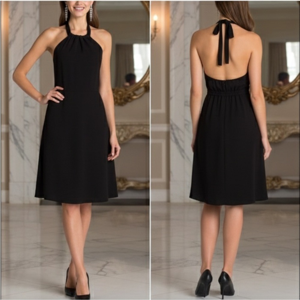 LAST CHANCE - Theory Nayline Black Halter Dress